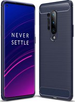 OnePlus 8 Pro Hoesje - Mobigear - Brushed Slim Serie - TPU Backcover - Blauw - Hoesje Geschikt Voor OnePlus 8 Pro