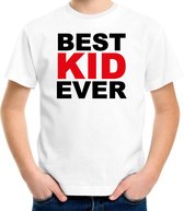 Best kid ever cadeau t-shirt wit voor kinderen/kids - unisex - jongens / meisjes L (146-152)
