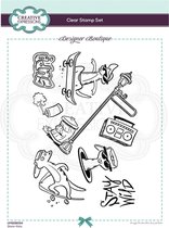Creative Expressions Clear stamp - Katten skate - A5 - Set van 8 stempels
