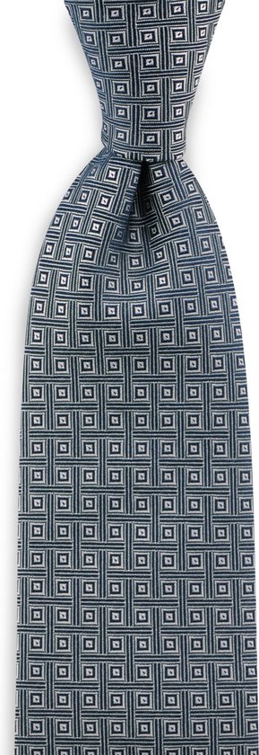 We Love Ties Tie The District, pure soie tissée, bleu foncé / blanc