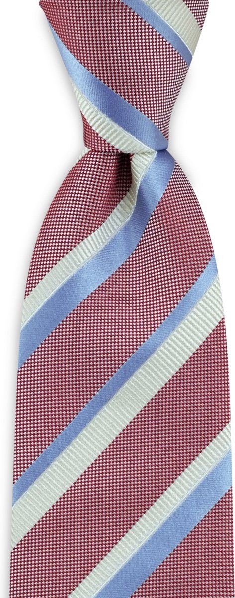 We Love Ties - Stropdassen - Stropdas College Dropout - rood / lichtblauw / ecru