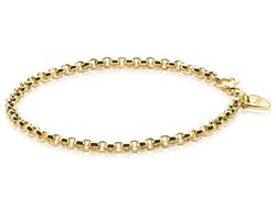 ZINZI zilveren jasseron armband geel verguld 5mm breed 19cm ZIA1009G
