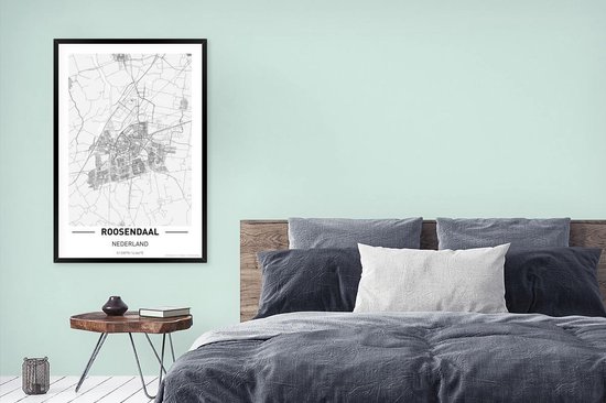Affiche avec cadre Plan de la ville Roosendaal - 80x120 cm - Carte