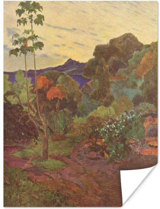 Poster Landschap op Martinique - Schilderij van Paul Gauguin - 60x80 cm