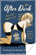 Poster Illustratie van een pin-up girl in een uitdagende positie - 60x90 cm