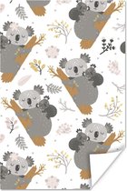 Kinderpatroon met slapende koala's 40x60 cm - Foto print op Poster (wanddecoratie woonkamer / slaapkamer)