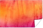 Oeuvre abstraite faite à l'aquarelle et bleu avec des couleurs orange et rouge 30x20 cm - petit