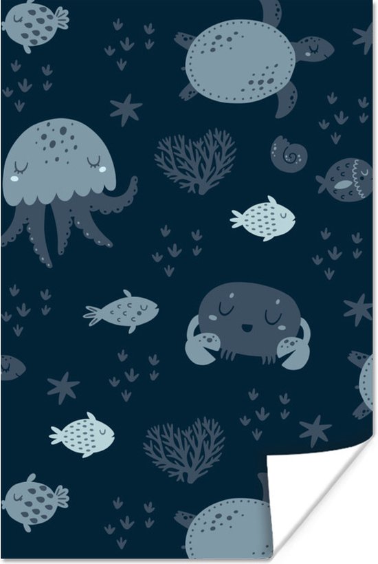 Zee Dieren Posters Kinderkamer – Onderwater Illustraties