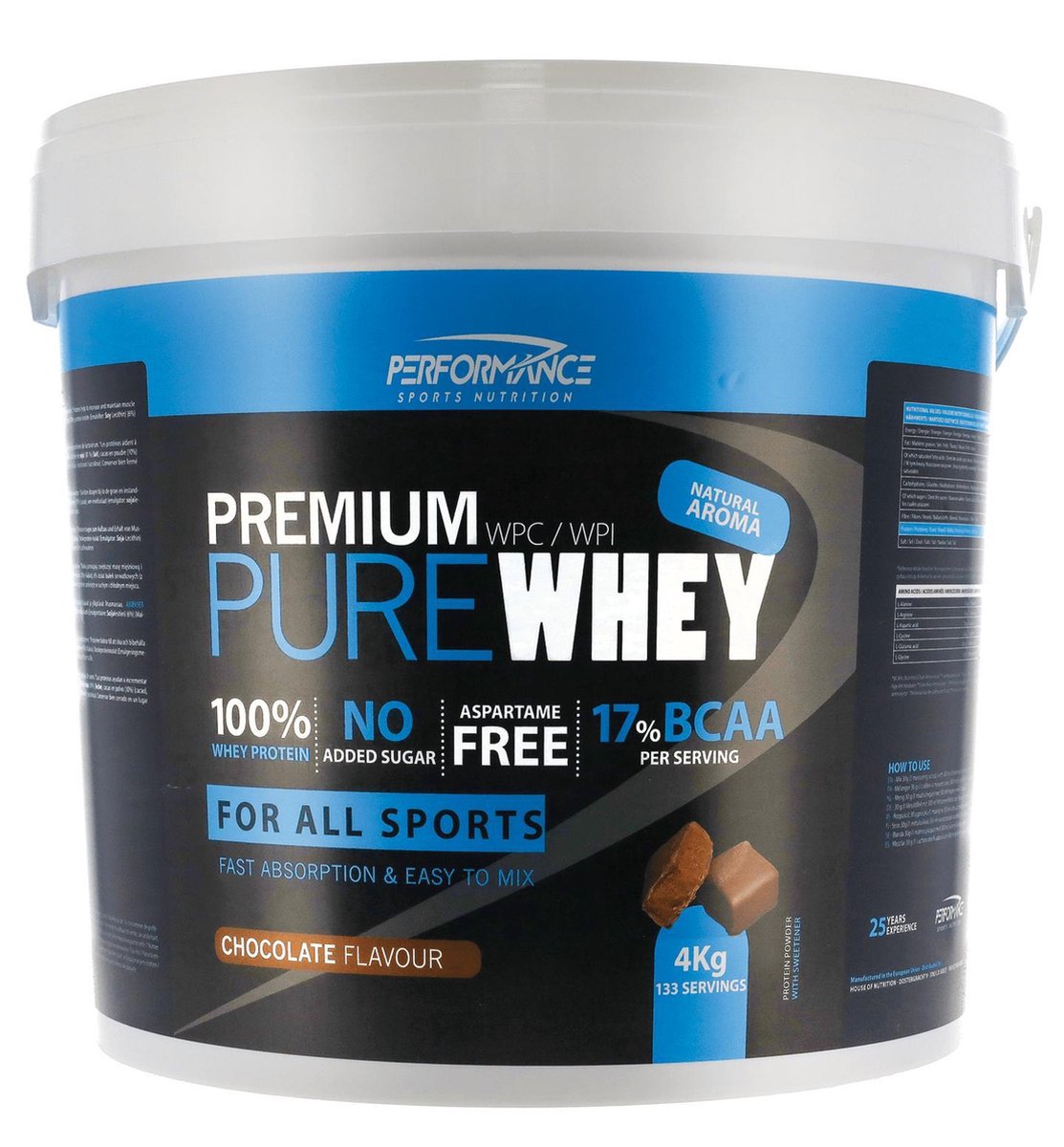Goedkoopste Pure Whey (Chocolate - 4000 gram) - Performance - Whey Protein - Eiwitpoeder - Eiwitshake - Proteine poeder