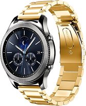 Stalen Smartwatch bandje - Geschikt voor  Samsung Gear S3 stalen band - goud - Horlogeband / Polsband / Armband