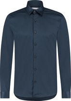 Purewhite -  Heren Slim Fit  Essential Overhemd  - Blauw - Maat XS