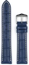 Hirsh Horlogeband -  Modena Donkerblauw  - Leer - 24 mm
