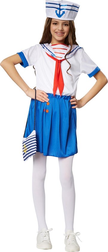 dressforfun - Meisjeskostuum marine girl 128 (7-8y) - verkleedkleding kostuum halloween verkleden feestkleding carnavalskleding carnaval feestkledij partykleding - 301487
