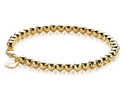 ZINZI zilveren bolletjes armband geel verguld 4mm breed 17-20cm ZIA1010G