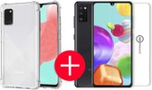 Hoesje geschikt voor Samsung Galaxy A41 + Screenprotector - Transparant - Hoes - Cover - Case - Screenprotector kit