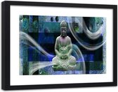 Foto in frame , Moderne Abstracte Boeddha , 120x80cm , Multikleur, Premium print