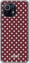 6F hoesje - geschikt voor Xiaomi Mi 11 -  Transparant TPU Case - Burgundy Dots #ffffff