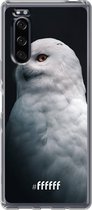 Sony Xperia 5 II Hoesje Transparant TPU Case - Witte Uil #ffffff