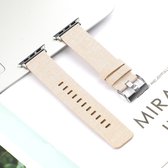 By Qubix Canvas nylon bandje - Beige - Geschikt voor Apple Watch 42mm - 44mm - 45mm - Ultra - 49mm - Compatible Apple watch bandje - smartwatch bandje