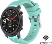 Siliconen Smartwatch bandje - Geschikt voor  Xiaomi Amazfit GTR silicone band - aqua - 47mm - 47mm - Strap-it Horlogeband / Polsband / Armband
