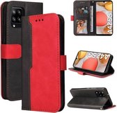 Voor Samsung Galaxy A42 5G Zakelijke Stiksels-Kleur Horizontale Flip PU Lederen Case met Houder & Kaartsleuven & Fotolijst (Rood)