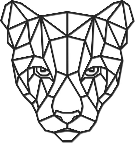 Hout-Kado - Poema - Large - Zwart - Geometrische dieren en vormen - Hout - Lasergesneden- Wanddecoratie