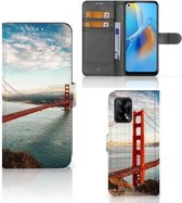 Smartphonehoesje met naam OPPO A74 4G GSM Hoesje Golden Gate Bridge
