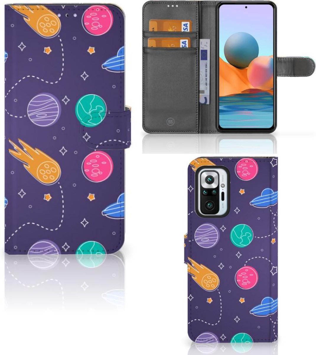 Book Case voor Xiaomi Redmi Note 10 Pro Wallet Case met Pasjes Space