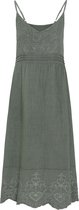 Cassis - Female - Lange linnen jurk  - Kaki