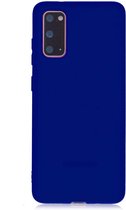 Solid hoesje Geschikt voor: Samsung Galaxy A41 Soft Touch Liquid Silicone Flexible TPU Rubber - Blauw Azuur
