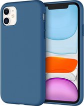 Solid hoesje Soft Touch Liquid Silicone Flexible TPU Rubber Geschikt voor: iPhone 12 Mini -  - Licht blauw