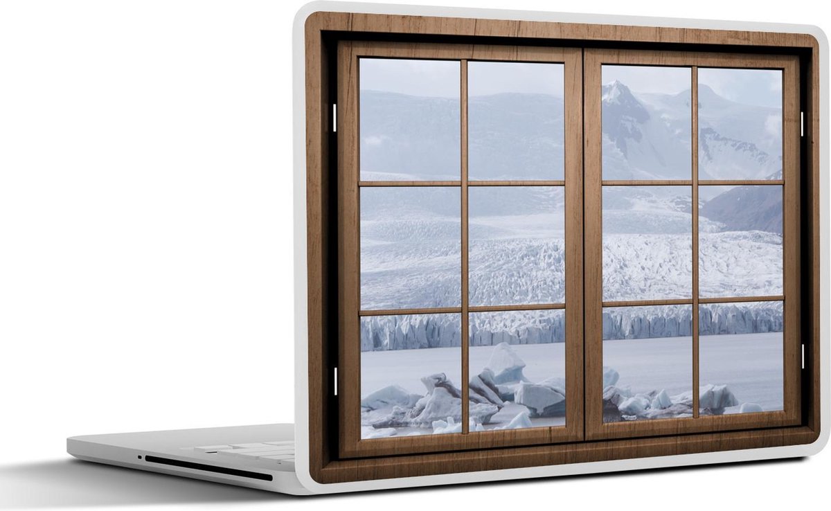 Laptop sticker - 17.3 inch - Doorkijk - Mist - Sneeuw - 40x30cm - Laptopstickers - Laptop skin - Cover