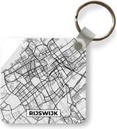 Sleutelhanger - Uitdeelcadeautjes - Stadskaart - Rijswijk - Grijs - Wit - Plastic