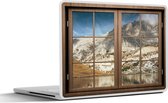 Laptop sticker - 14 inch - Doorkijk - Water - Rots - 32x5x23x5cm - Laptopstickers - Laptop skin - Cover