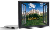 Laptop sticker - 14 inch - Doorkijk - Natuur - Berg - 32x5x23x5cm - Laptopstickers - Laptop skin - Cover