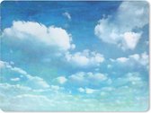 Muismat Geschilderde Zomer - Met waterverf geschilderde wolkenlucht muismat rubber - 23x19 cm - Muismat met foto