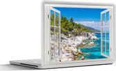 Sticker ordinateur portable - 14 pouces - Transparent - Mer - Rochers