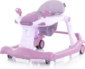 Multifunctionele baby walker & duwwagen in 1 inklapbare "SUPER STAR" 2 IN 1 - loopauto PEONY ROZE