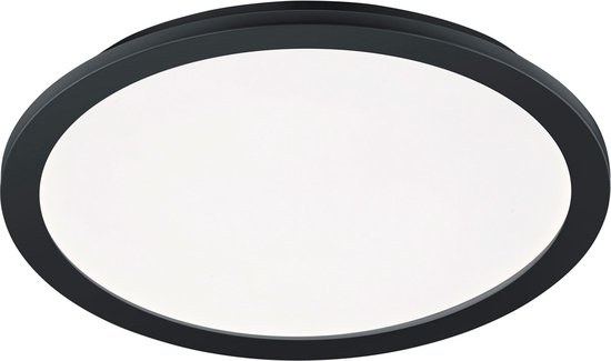 LED Plafondlamp - Badkamerlamp - Trion Camy - Opbouw Rond 22W - Spatwaterdicht IP44 - Dimbaar - Warm Wit 3000K - Mat Zwart