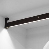 Emuca Garderobestang Castor met LED-licht, verstelbaar 408-558 mm, bewegingssensor, Aluminium, Mokka kleur