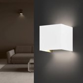 Witte LED wandlamp 6W IP54 vierkant - Warm wit licht