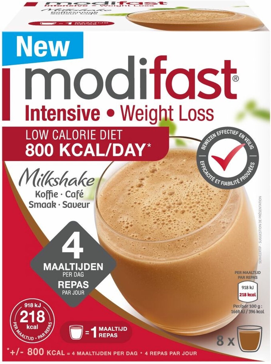 Goedkoopste 8x Modifast Intensive Milkshake Koffie 8 x 55 gr