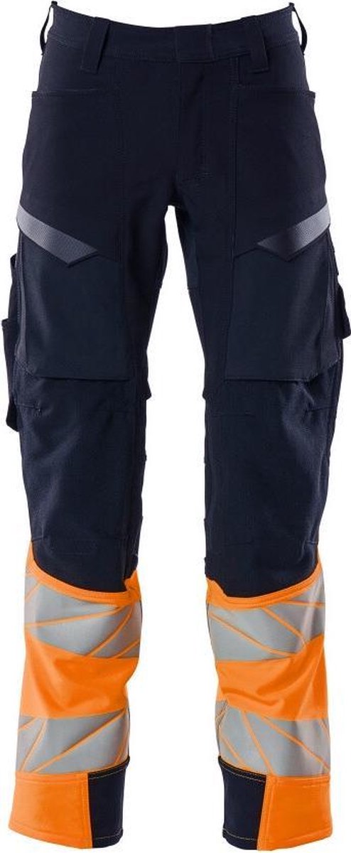 Mascot Accelerate Safe Broek Met Kniezakken 19179 - Mannen - Navy/Oranje - 66