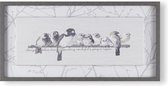 Art for the Home - Canvas met Stiksels - Wonderlijke Vogels - 40x80 cm