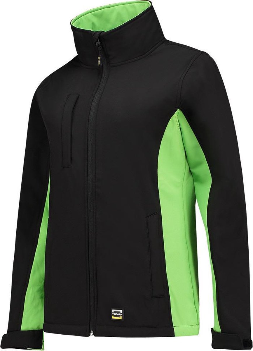 Tricorp Softshell Bicolor Dames 402008-Blacklime Zwart