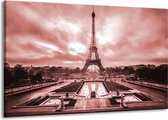 Peinture | Peinture sur toile Paris, Tour Eiffel | Marron, rouge | 140x90cm 1 Liège | Tirage photo sur toile