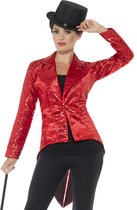SMIFFYS - Rode slipjas met lovertjes voor vrouwen - L