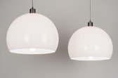 Lumidora Hanglamp 30631 - 2 Lichts - E27 - Wit - Kunststof