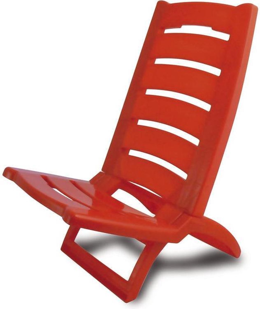 Adriatic Strandstoel opklapbaar kunststof 80x38cm rood