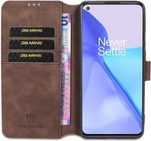 DG Ming OnePlus 9 Hoesje Retro Wallet Book Case Coffee